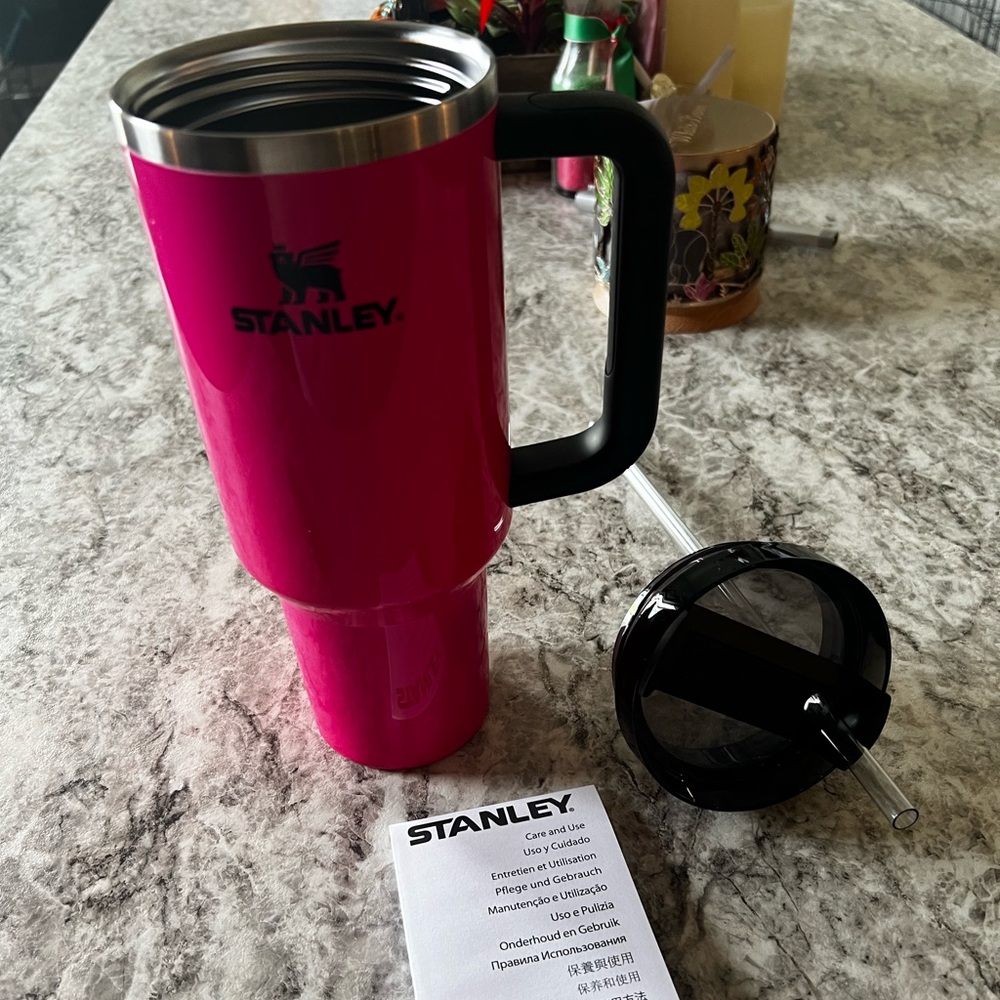 Brand new hot pink and black Stanley 40oz tumbler